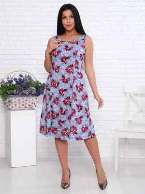 Лето(цветы) сарафан р.42, кулирка (100% хлопок)