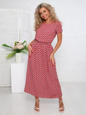 Ассоль(красные кольца) платье р.50, 100%вискоза