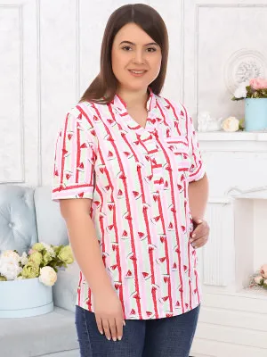Челси(полоса) блуза р.52, 100% хлопок