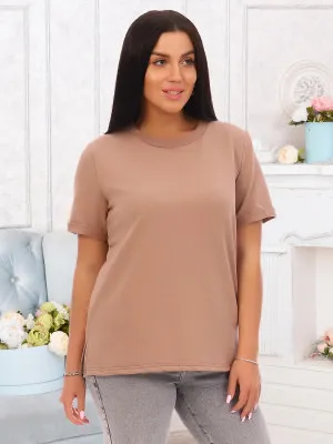Джуди(кофе) футболка р.52 (80% хлопок, 15%п/э, 5% лайкра)