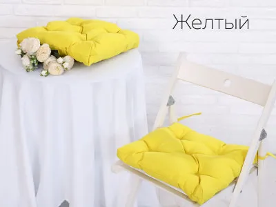Набор подушек для стула цв.желтый, 40*40см (Грета) 2шт,файбер (20%хл, 80%п/э) ВО