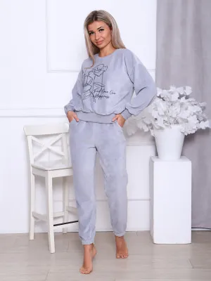 Прованс(серый) костюм р.52, велюр( 80% хлопок 20% п/э)