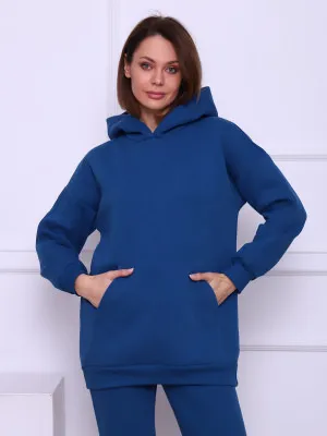 Перфект(индиго) толстовка(худи) р.50, 70% хлопок,30% п/э