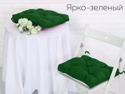 Набор подушек для стула цв.ярко-зеленый, 40*40см (Грета) 2шт,файбер (20%хл, 80%п/э) ВО