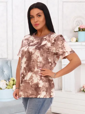Тай-Дай(кофе) футболка р.44 (80% хлопок, 15%п/э, 5% лайкра)