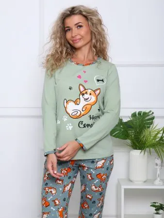 Корги плюс(олива) лонгслив+брюки