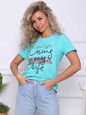 Элиза(ментол) футболка жен. р.56, кулирка с лайкрой ( 95% хлопок, 5% лайкра)