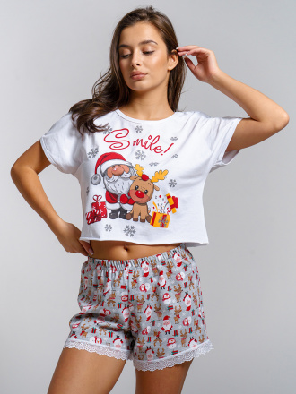 Дед Мороз(серый) футболка+шорты