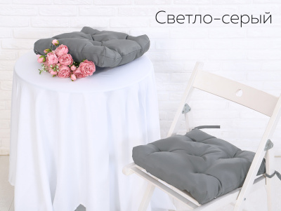 Набор подушек для стула цв.светло-серый, 40*40см (Грета) 2шт,файбер (20%хл, 80%п/э) ВО Набор подушек для стула цв.светло-серый, 40*40см (Грета) 2шт,файбер (20%хл, 80%п/э) ВО