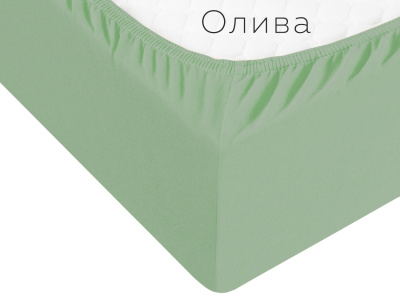 Простыня трикотажная на резинке 90*200*20(олива) Простыня трикотажная на резинке 90*200*20(олива)