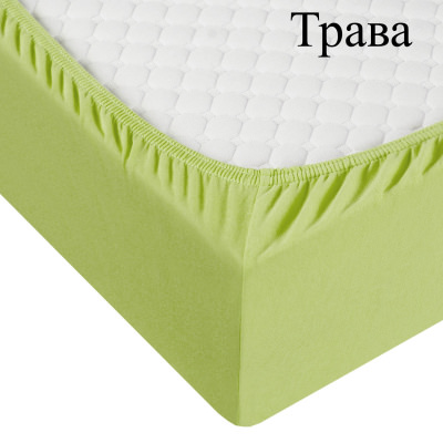 Простыня трикотажная на резинке 120*200*20(трава)