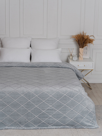 Клетка(платина) плед велсофт