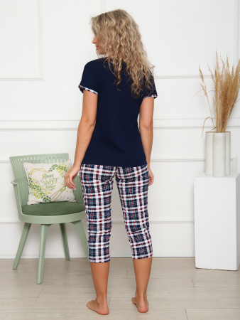 Панчо(синий) футболка+бриджи