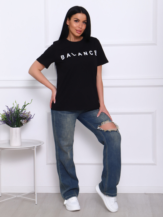 Баланс(чёрный) футболка женская