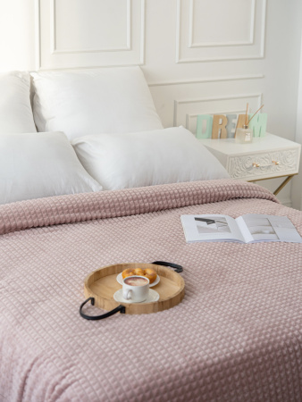 Мозаика(сухая роза) плед велсофт