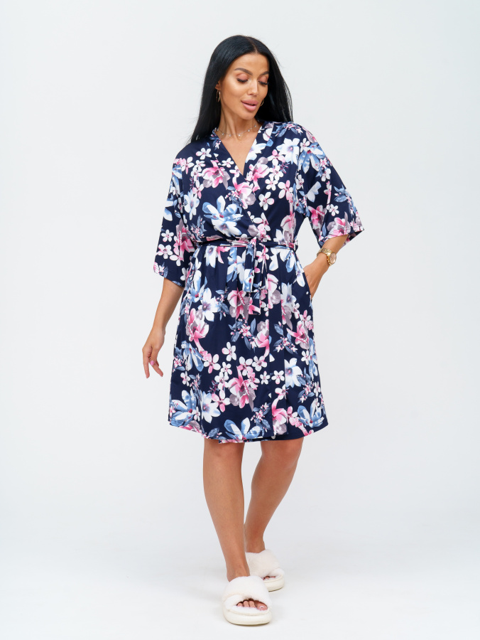 Токио(синий) халат