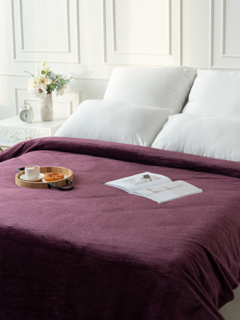 Плетенка(баклажан) Плед велсофт