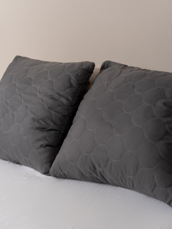 Подушка стеганая файбер м/ф(темно-серый)