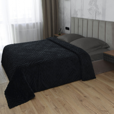 Ромбы(графит) плед велсофт