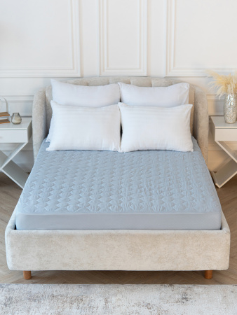 Наматрасник синтепон на резинке борт 30 микрофибра (серый)