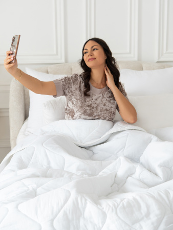 Одеяло "Файбер" всесезоное п/э (бел)