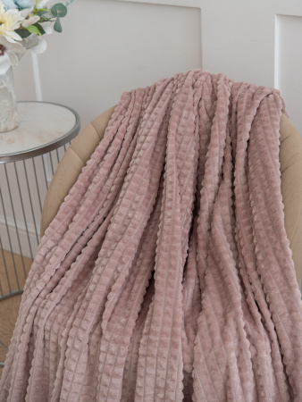 Мозаика(сухая роза) плед велсофт