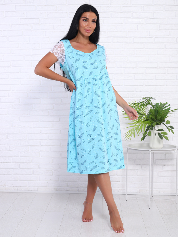 Неженка(бирюза) сорочка ноч.