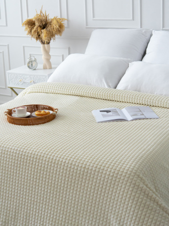 Мозаика(песочный)(однотон) плед велсофт