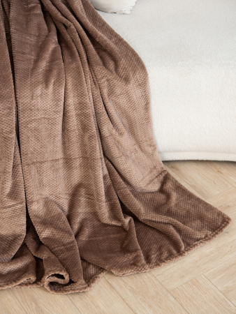 Плетенка(капучино) Плед велсофт