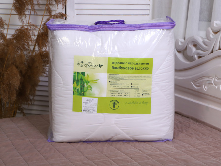 Одеяло "Бамбук" всесезонное микрофибра (бел)