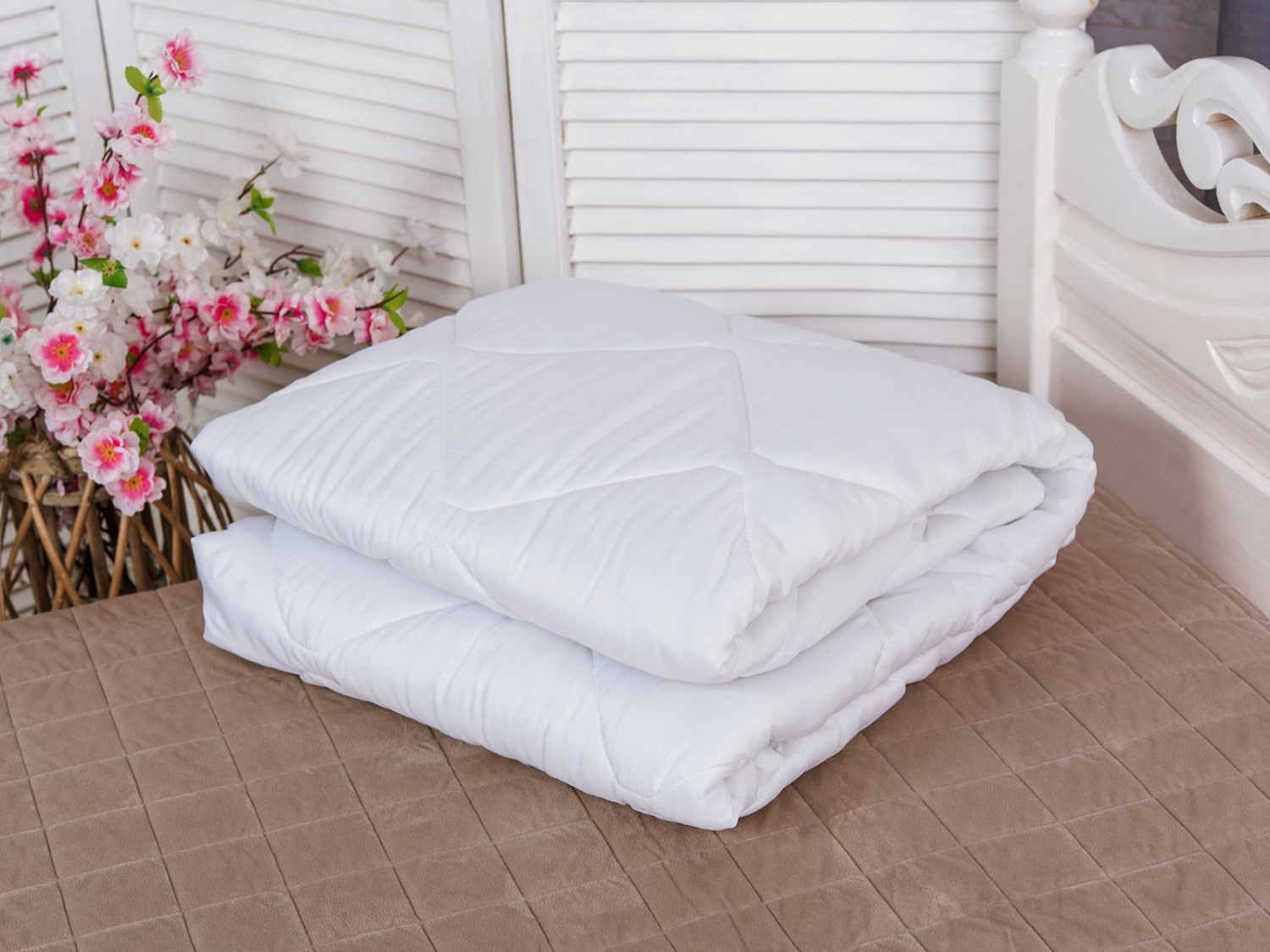 Одеяло "Файбер" всесезоное п/э (бел)