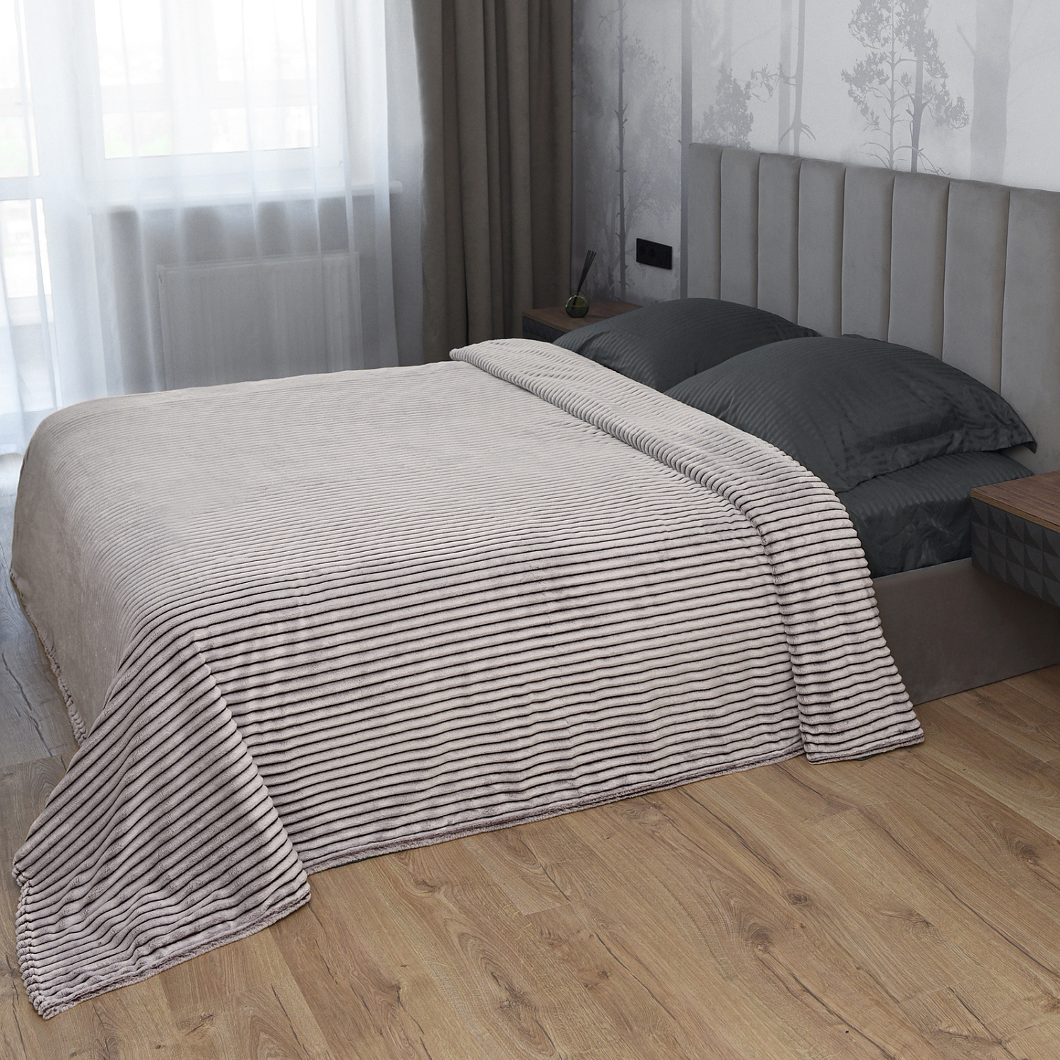 Вертикаль(пастель) плед велсофт