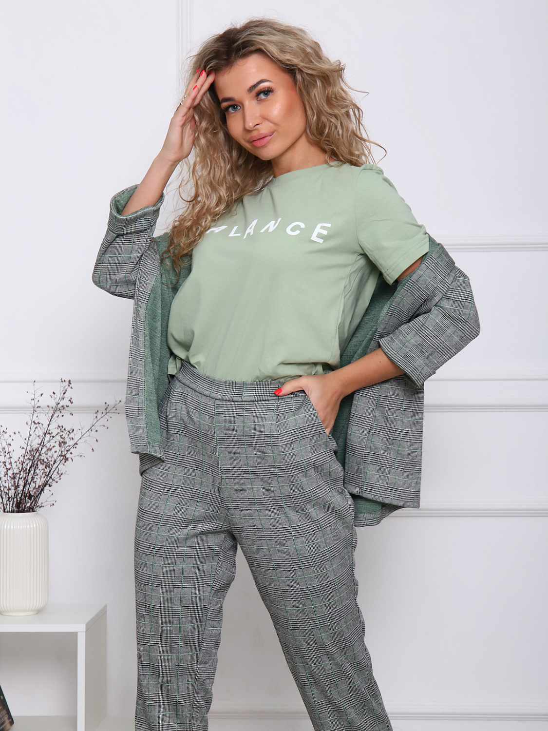 Стиль(зелёный) брюки