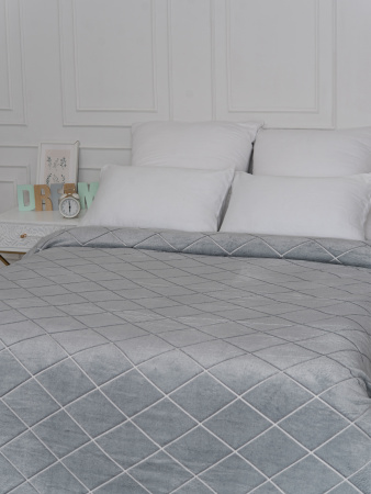 Клетка(платина) плед велсофт