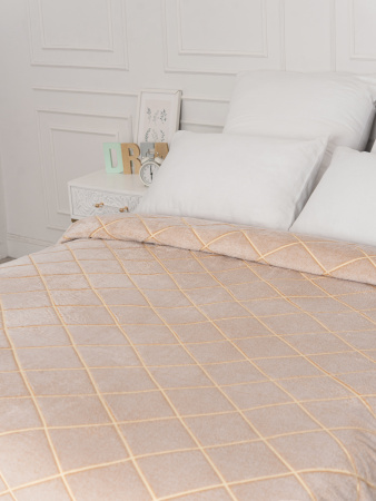 Клетка(песчаное облако) плед велсофт