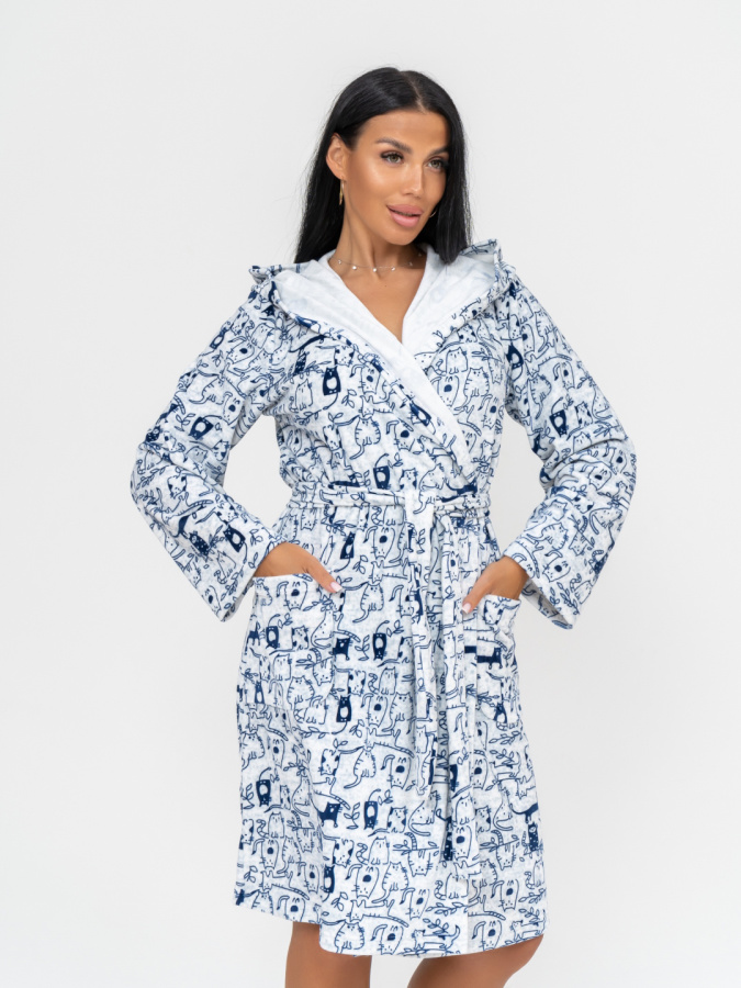 Киса(индиго) халат