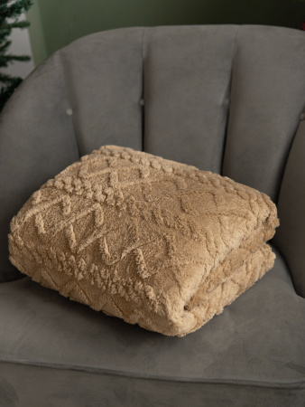 Ромбики(корица) плед велсофт