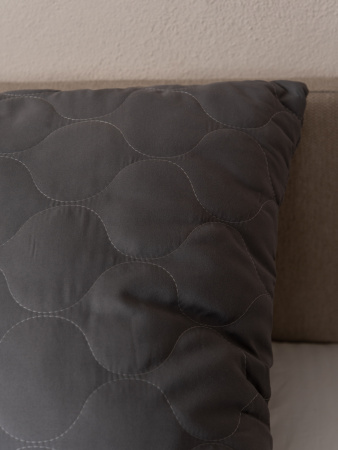 Подушка стеганая файбер м/ф(темно-серый)