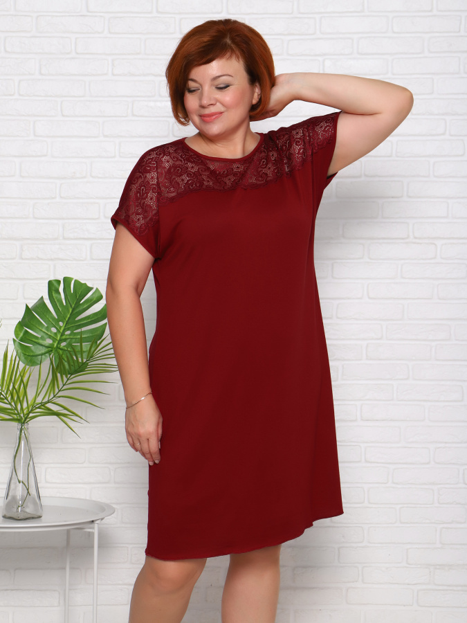 Катрин(бордо) сорочка ночная