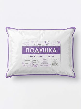 Подушка "Лебяжий пух" 50*70 с аэросеткой, на молнии с бортом 4см, сумка