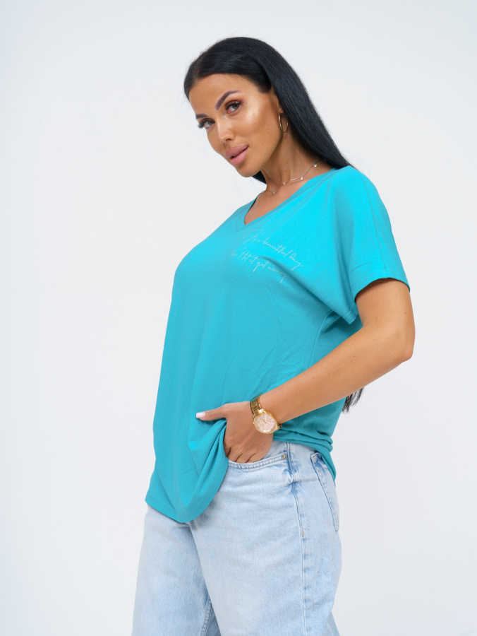 Оксана(бирюзовый) футболка