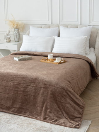 Плетенка(капучино) Плед велсофт