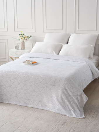 Витражи(белый) плед велсофт