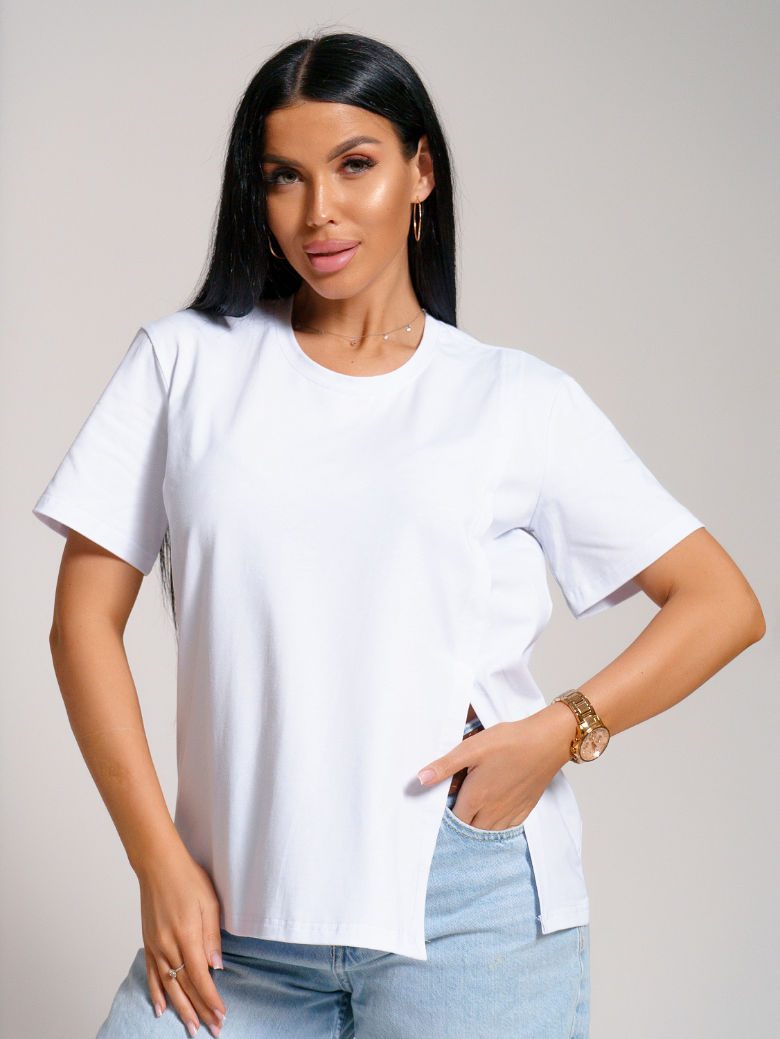 Асимметрия(белый) футболка