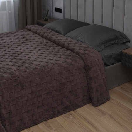 Домино(какао) Плед велсофт