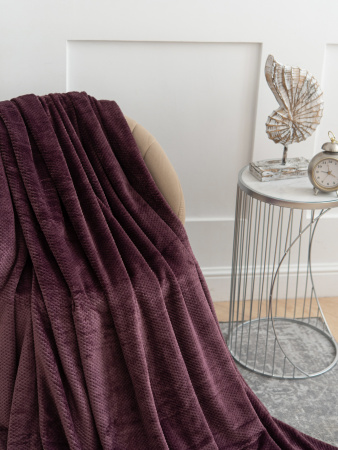 Плетенка(баклажан) Плед велсофт