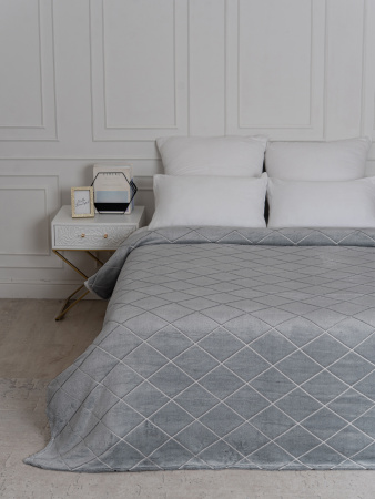 Клетка(платина) плед велсофт