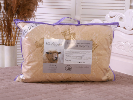 Подушка "Овечья шерсть" тик на молнии