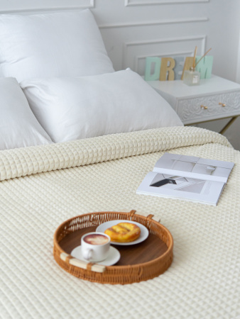 Мозаика(песочный)(однотон) плед велсофт