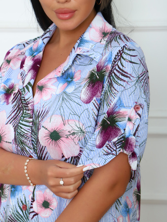 Батист(цветы) халат-рубашка